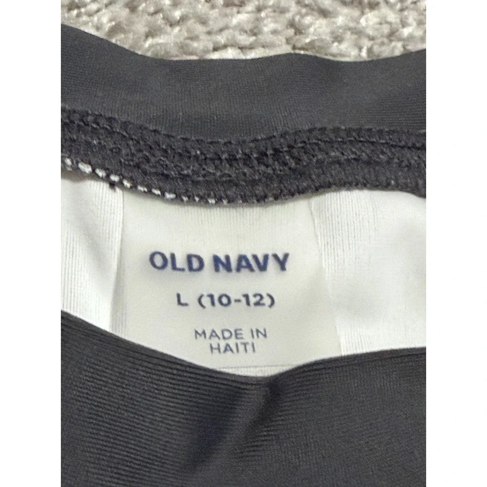 Old Navy Boys Long Sleeve Rash Guard Swim Shirt White/Dark Gray L (10-12)
